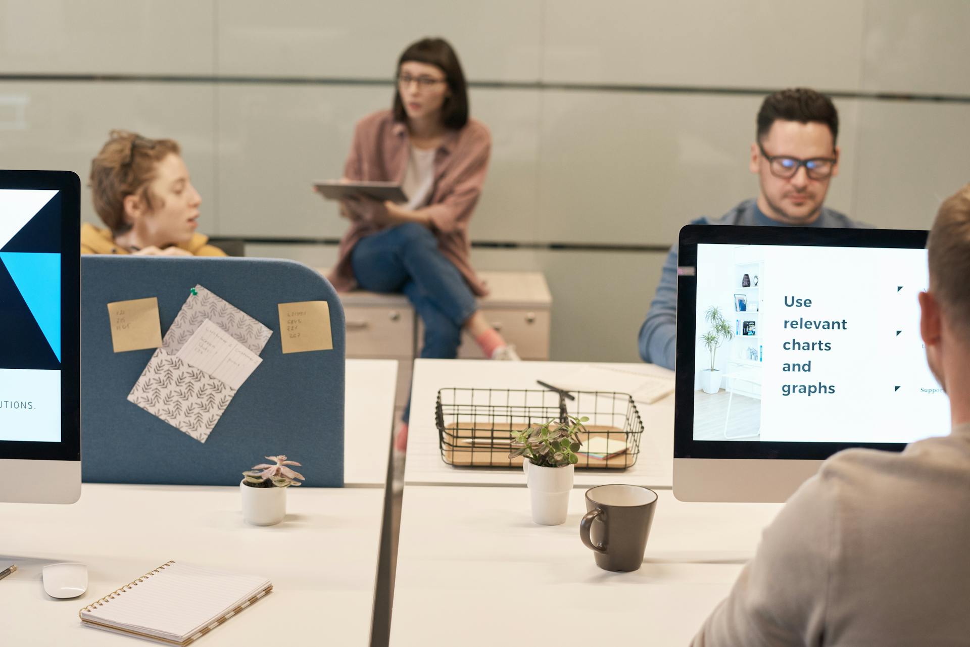 Website development team working on digital solutions